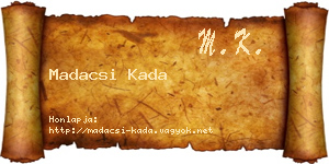 Madacsi Kada névjegykártya